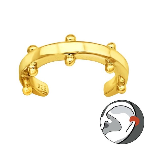 14k Gold Vermeil Dainty Ear Cuff - Picture 1 of 16